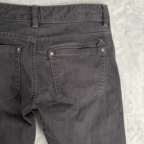 ATHLETA Women Frontier Jeans 30x31 Black Dark Denim Straight Leg Drawstrings - Picture 7 of 16